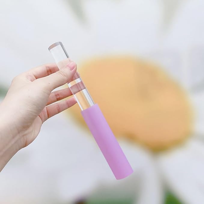 4 Pcs Singing Bowl Mallet Set Includes Solid and Hollow Acrylic Silicone Rubber Striker Mallet for Playing Quartz Crystal Singing Bowls with Bundle Pocket(WhitePurple) - Bloomnest