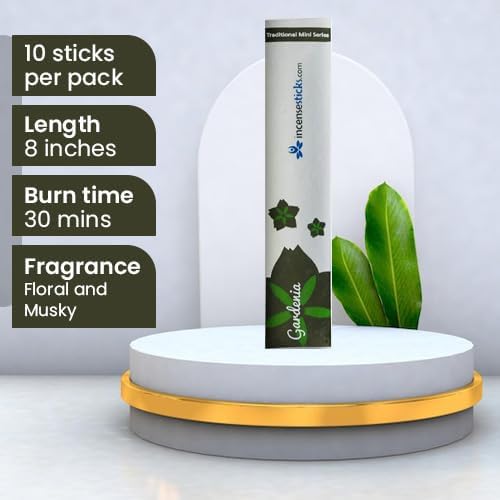 Gardenia Incense Sticks, Pack of 10 Fragrance Sticks - Bloomnest