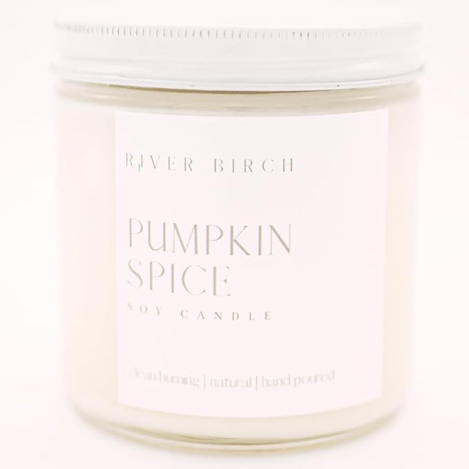 River Birch Candles Pumpkin Spice Scented Candle | Premium, All-Natural, Non-Toxic, Soy Candles | 16oz 90 Hr Burn Time | Cozy Relaxing Gifts for Home - Bloomnest