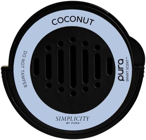 Pura and Simplicity - Car Scent Refill - Fragrance Car Diffuser - Clean & Safe Luxury Diffuser Scent - Long-Lasting Fragrance for 30 Days of Aroma - Must-Have for Car - Coconut - Bloomnest
