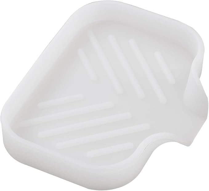 Silicone Bathroom Soap Dishes with Drain Spout-Bathroom and Kitchen Sink Organizer,Sponge Holder,Dish Soap Tray,Perfect for Dispenser,Scrubber,Bottle,Cup on Counter Translucent 4.9"×3.2" - Bloomnest