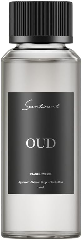 Scentiment Diffuser Oil - Oud Designer Collection | Aromatherapy Home Fragrance | Luxurious Scent with Notes of Agarwood, Sichuan Pepper (120ml) Scentiment