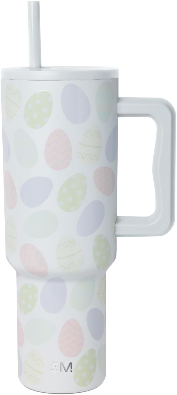 Simple Modern Easter 40 oz Trek Tumbler with Handle and Straw Lid | Cup Holder Friendly Insulated Stainless Steel Travel Mug | Easter Eggs SimpleModern