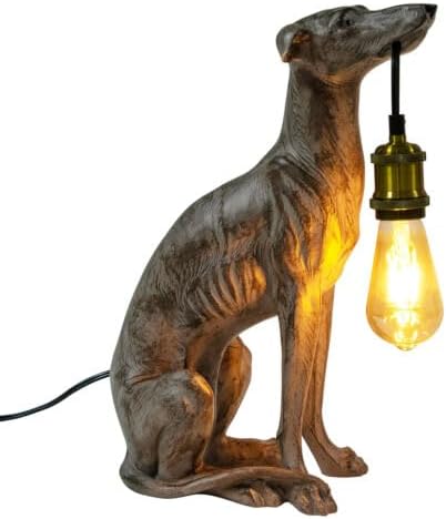 Vintage Resin Carved Dog Table Lamp, Dog Desk Lamp Floor Lamp for Kids Room Bedroom Bedside, Fun Unique Animal Lamp for Home Dining Living Room Bar Cafe Decor, Can Be Self-configured 30-60W E26 Bulb - Bloomnest