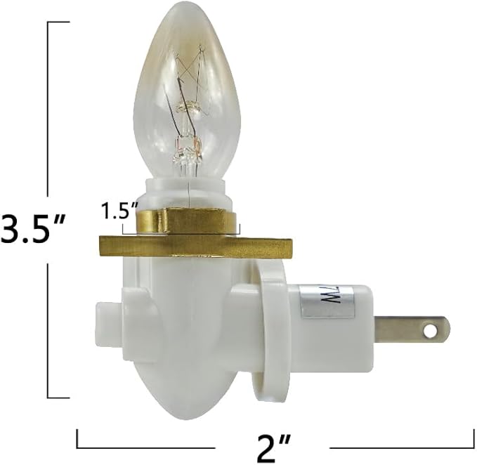 BOXCASA Night Lamp Base,360° Plug in Night Light Module Includes 2 Bulb,Warm Yellow,Great for Making Your Own DIY Decorative Night Lights,Stained Glass (Metal Clip,2 Pin Plug, White) - Bloomnest