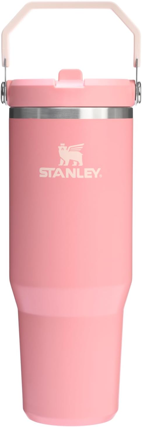 STANLEY IceFlow 2.0 Flip Straw Tumbler with Handle 30 oz | Twist On Lid and Flip Up Straw | Leakproof Water Bottle | Insulated Stainless Steel | BPA-Free | Pink Mesa - Bloomnest