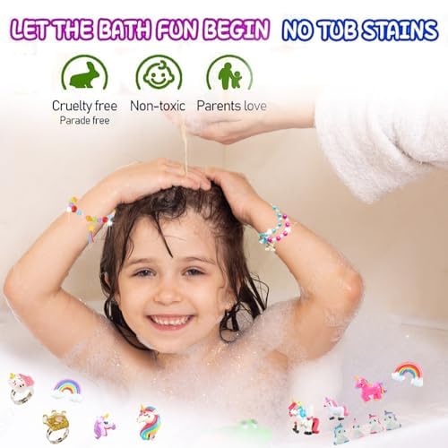 Kims Cosiart Unicorn Bath Bombs for Girls & Kids, 20 Pack Gift Set with Handmade Bath Bombs for Girls, Surprise Inside, Birthday & Christmas Gifts, Pink - Bloomnest