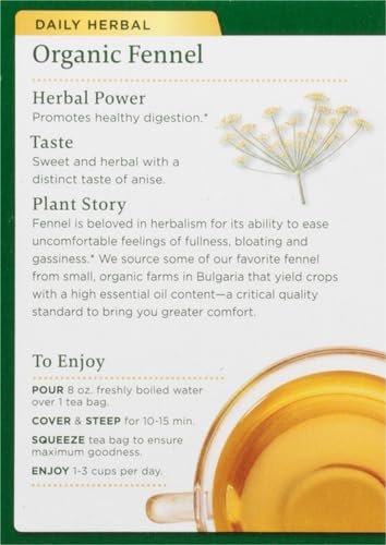 Traditional Medicinals Organic Fennel Tea,16 Count (Pack of 2) - Bloomnest