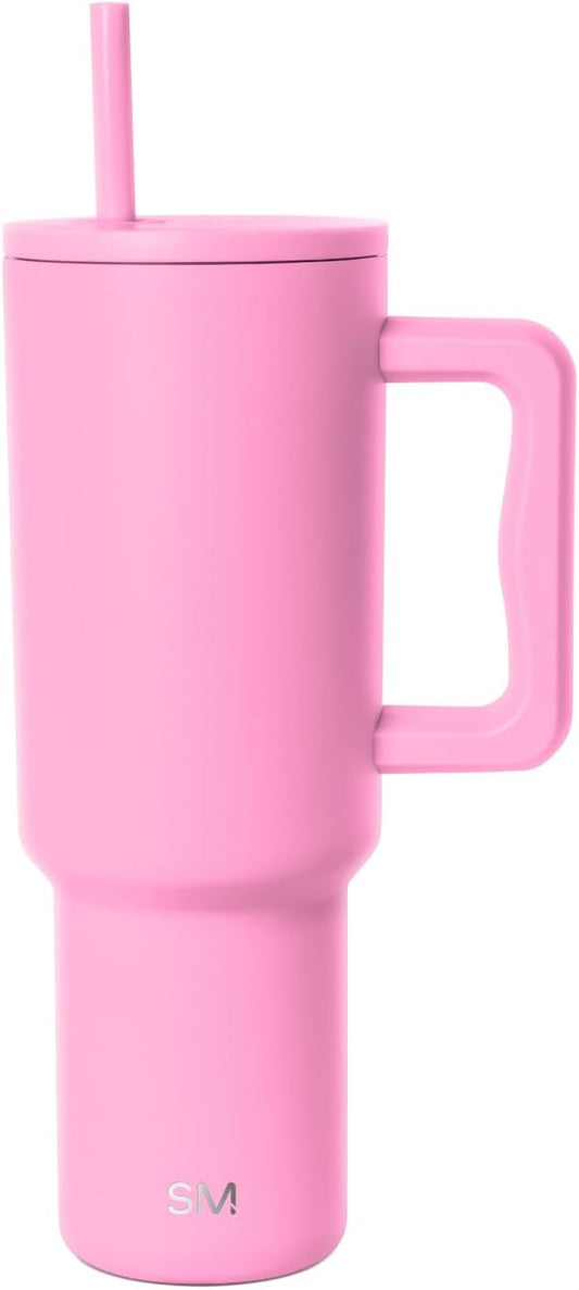 Simple Modern 40 oz Trek Tumbler with Handle and Straw Lid | Cup Holder Friendly Insulated Stainless Steel Travel Mug | Dragon Fruit SimpleModern