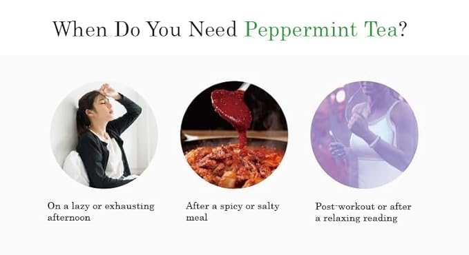 Damtuh Peppermint Tea – 100% Pure Peppermint, Caffeine-Free Herbal Tea, 10 Tea Bags (1g each) - Bloomnest