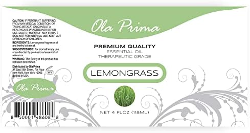 Ola Prima Lemongrass Essential Oil 4 oz Lemon Grass Essential Aromatherapy Oil for Skin, Hair and Diffuser - Bloomnest