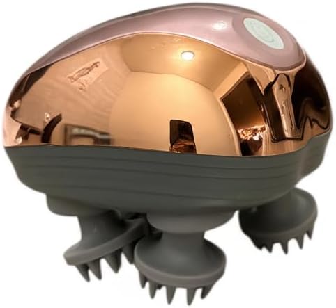 Electric Scalp Massager for Hair Growth & Stress Relief – Gift for Women, Men, Parents & Pets – Cordless Waterproof Head Massager with 96 Kneading Nodes (Gold) Bloomnest