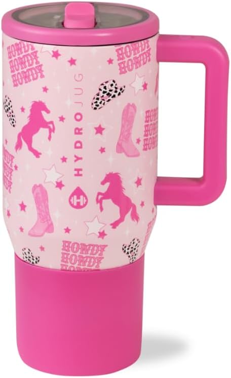 HydroJug Kids - 20 oz Insulated Kids Water Bottle with Flip Straw & Handle | Leak-Proof & Durable | Perfect for School, Sports, Lunch, Travel & Camp, Cowgirl - Bloomnest