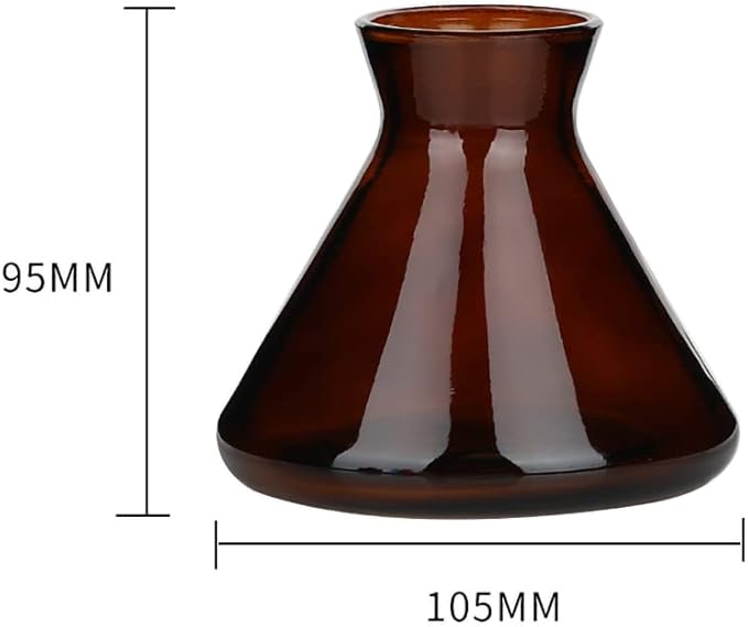 WAIT FLY Creative Glass Diffuser Bottles for Essential Oils, Replacement Diffusers, Reed Sticks, Crafts, Spa, Home Decoration-Brown-7 OZ WAIT+FLY