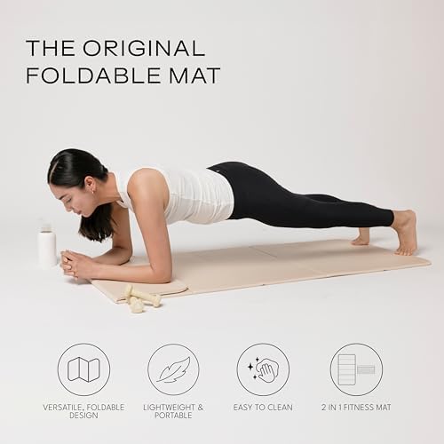 Stakt The Original Foldable Yoga Mat, Premium Fitness & Multi-Purpose Workout Mat with Non-Slip Surface, Portable & Lightweight for Studio or Home Use, As Seen on Shark Tank - Bloomnest