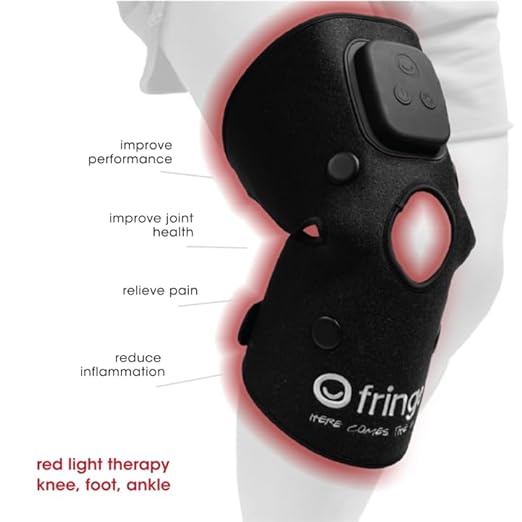 Fringe Red Light Therapy for Body, with Vibration Massage, Use Anywhere, Knee, Elbow, Foot, Hand & Ankle, Both Red 660nm and Infrared 850nm, 360 LED Lights, Sports Recovery JoinFringe