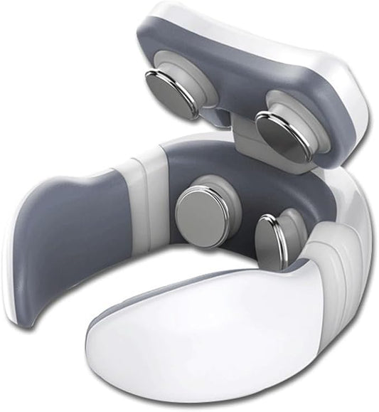 Intelligent Neck Massager 6 Modes 9 Gears TENS Pulse Heating Cervical Massager (White) Bloomnest