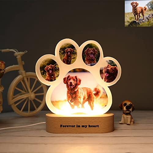 Personalized Dog Paw Photo Lamp - Custom Photo Night Light Acrylic Board Decor for Bedside - Gifts for Christmas & Birthday - Bloomnest