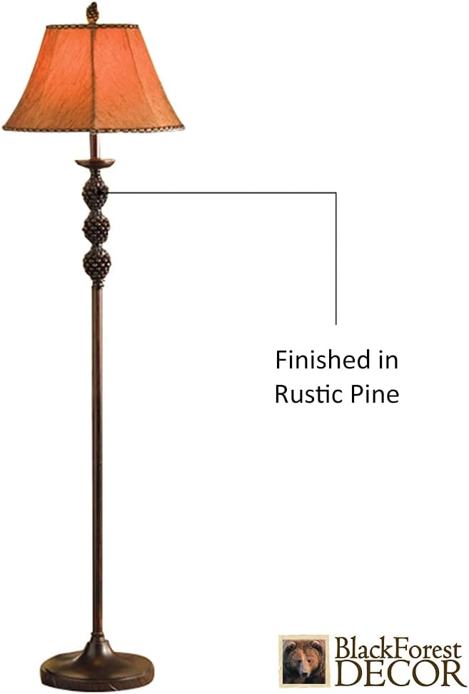 BLACK FOREST DECOR Rustic Lodge Floor Lamp - Pinegrove Standing Lamp for Home & Cabin Decor - Bloomnest