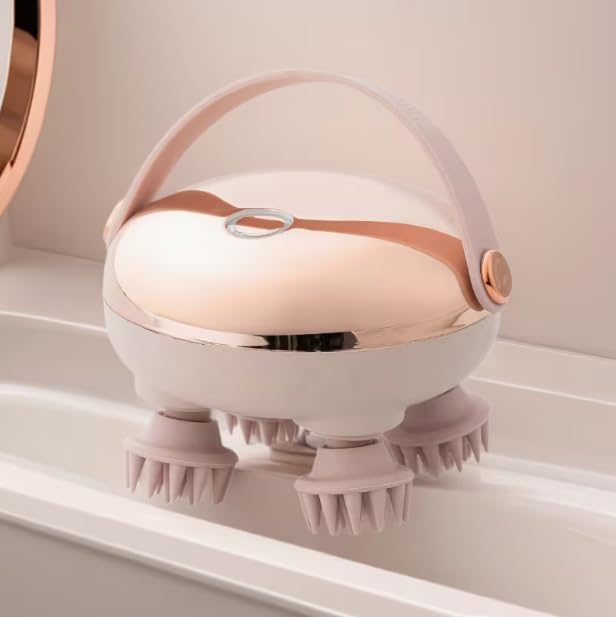 HomeBeyond Electric Scalp Massager, Head Massager Scalp Stress Relax, Rechargeable IPX7 Waterproof 2 Massage Styles, 8 Removable Claws for Head/Body Massage & Face Cleaning Bloomnest