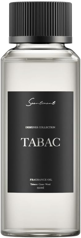 Scentiment - Tabac Designer Collection Diffuser Oils | Aromatherapy Home Fragrance | Luxurious Scent with Notes of Tobacco, Cacao, Wood, 120ml Scentiment