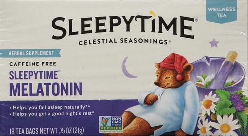Celestial Seasonings Sleepytime Tea Plus Melatonin, Caffeine Free, Celestial Seasonings Herbal Tea, 18 Bag Box (Pack of 5) - Bloomnest