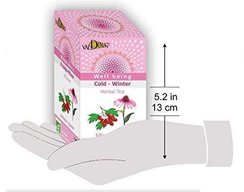 Valdena Bio Organic Echinacea Rosehip Herbal Tea Infusion (Pack of 3, total of 60 individually wrapped Tea Bags) Immunity boost, Immune support, Wellness tea, Kosher, Non-GMO - Bloomnest