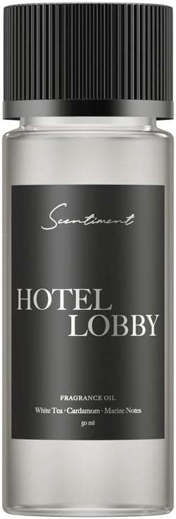 Scentiment Diffuser Oil - Hotel Lobby | Aromatherapy Fragrance Inspired by 5-Star Hotels | Luxurious Scent with Notes of White Tea, Bergamot, Orange Blossom, Amber & Marine (50ml) Scentiment