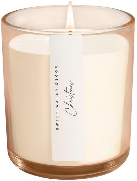 Sweet Water Decor Christmas Candle - Cinnamon, Trees, Orange, and Clove Scented Winter Candle - Christmas Soy Candles and Decor for Home - 12oz Sandstone Jar, 50+ Hour Burn Time, Made in The USA - Bloomnest