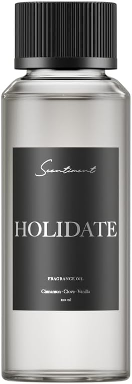 Scentiment Diffuser Oil - Holidate Winter Collection | Aromatherapy Home Fragrance | Luxurious Scent with Notes of Cinnamon, Clove, Vanilla (120ml) - Bloomnest