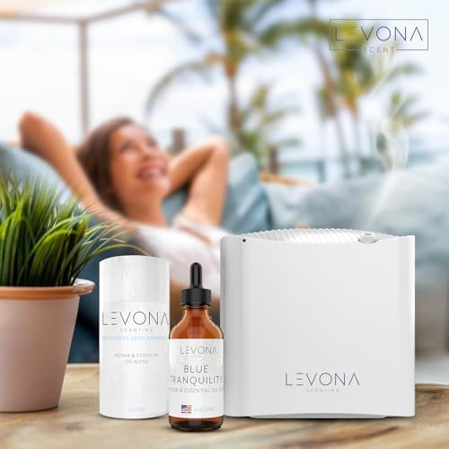 Levona Scent Essential Oils - Scents for Home, Hotel & Office Use - Perfect for Home Diffuser & Humidifiers - Aroma Fragrance Oil, Ideal for Massage, Relaxation, and Spa - Blue Tranquility, 120ml LEVONASCENT