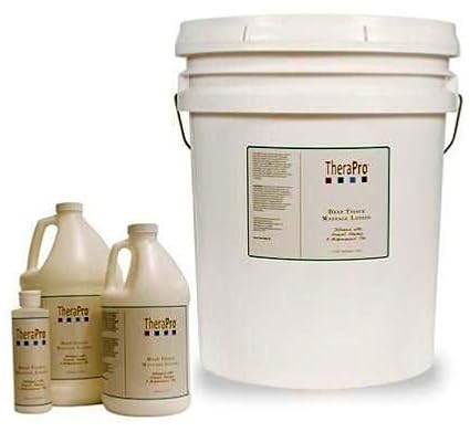 Deep Tissue Massage Lotion by TheraPro - Unscented - Infused with Sweet Almond & Grapeseed Oil - Smooth Glide & Non-Greasy - Absorbs Quickly with No Residue - Easily Cleaned from Sheets - 1/2 Gallon - Bloomnest