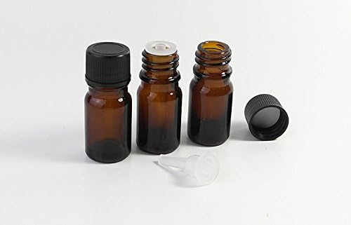 10Pcs 5ml Amber Glass Essential Oil Sample Bottles Vials With Orifice and Cap for Perfume Aromatherapy Container mollensiuer