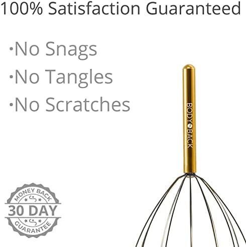 Body Back Scalp Massager, Head Scratcher, Manual Head Massager for Stress Relief, Relaxing Scalp Scratcher, Tingler for Gentle Hair Stimulation (Gold) BodyBack