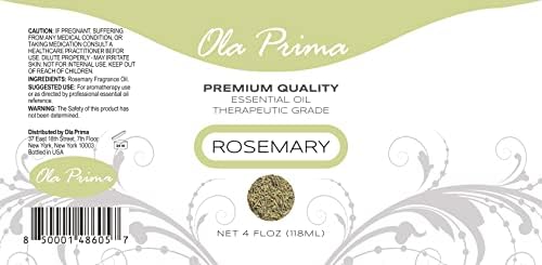 Ola Prima Rosemary Essential Oil 4 Fluid Ounces – Therapeutic Grade Aromatherapy Oil for Diffuser & Soap Making - Bloomnest