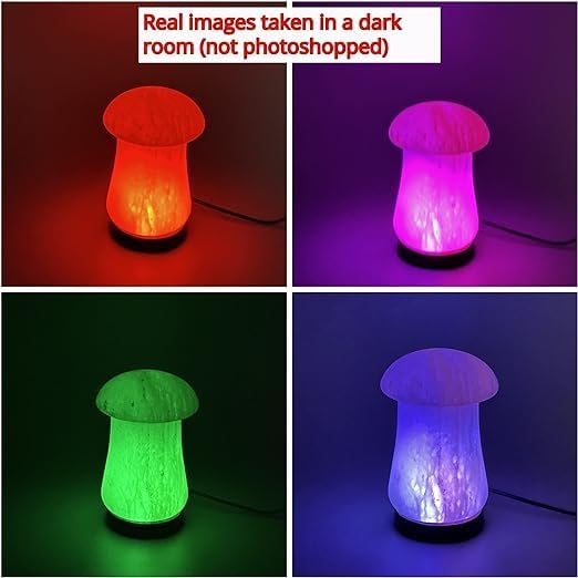 Himalayan Salt Lamp, USB Powered Color Changing Mushroom Shaped Lamp Unique Gift for Home Decore and Relaxation - Bloomnest