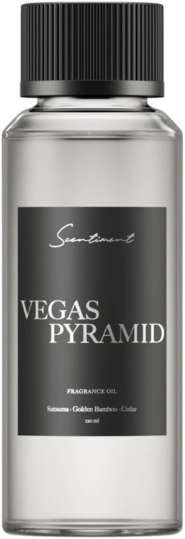 Scentiment Diffuser Oil- Vegas Pyramid | Aromatherapy Home Fragrance | Inspired by Luxor® Las Vegas | Luxurious Scent with Notes of Satsuma, Golden Bamboo, Cedar (120ml) - Bloomnest