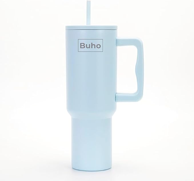 Outdoor Tumbler, 40 oz, Double-Wall Insulated, Ergonomic Handle with Lid Straw (Light Blue) - Bloomnest