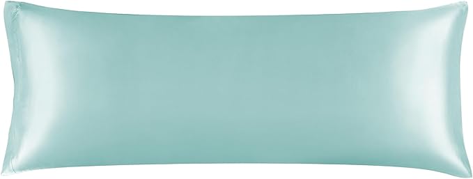 BEDELITE Satin Body Pillow Cover, Super Soft and Cooling Body Pillow Pillowcase for Hair and Skin, Breathable Silky Full Long Pillowcase Cover(20"x54", Blue Grey) - Bloomnest