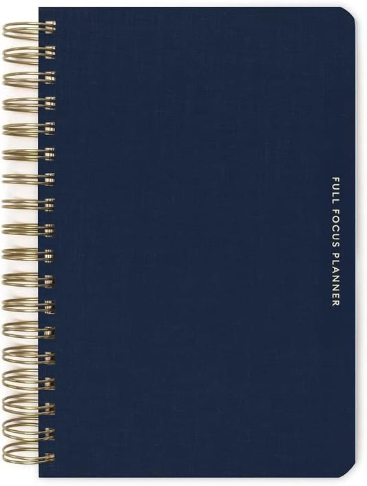 Full Focus Leather Coil Planner by Michael Hyatt - The #1 Daily Planner to Set Annual Goals, Increase Focus, Eliminate Overwhelm, and Achieve Your Biggest Goals - Hardcover (Navy Blue) - Bloomnest