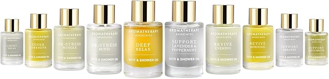 Aromatherapy Associates Essential Oil Blends – Luxury Body and Shower Oils for Dry Skin and Daily Aromatherapy, 10-Pack (0.30 fl oz Each) in Decorative Gift Box - Bloomnest