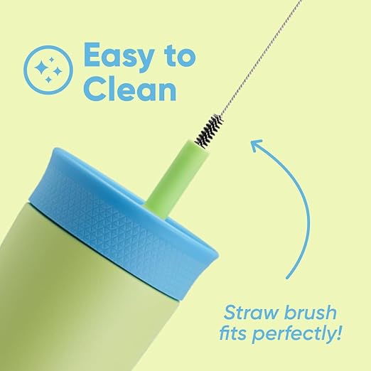 Owala Kids Insulation Stainless Steel Tumbler with Spill Resistant Flexible Straw, Easy to Clean, Kids Water Bottle, Great for Travel, Dishwasher Safe, 12 Oz, Blue and Light Green (Turtley Awesome) - Bloomnest