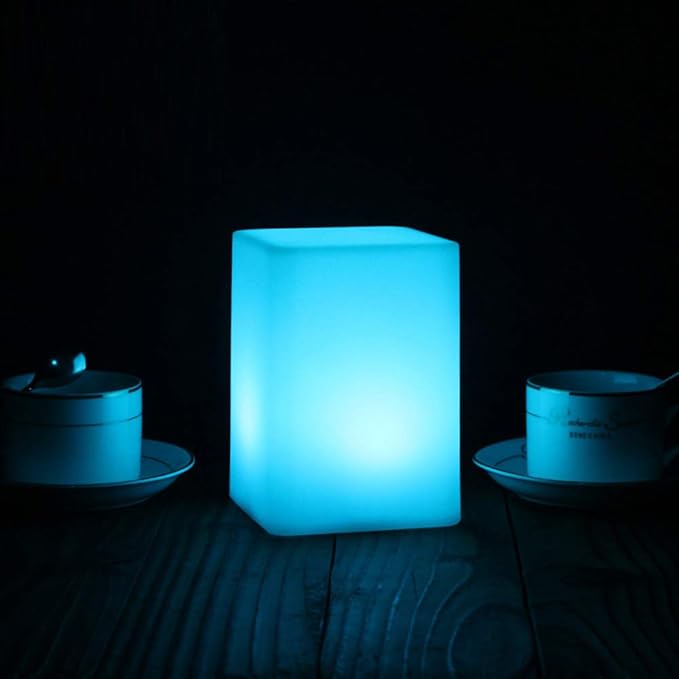 Mr.Go 6-inch Dimmable LED Night Light Mood Lamp for Kids and Adults - 16 RGB Colors - 8 Level Dimming - 4 Lighting Effects - Rechargeable - Remote Control - Decorative - Fun and Safe - White Cube - Bloomnest