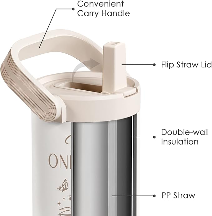SANDJEST Book Lover Stainless Steel Straw Lid Tumbler 30oz with Carry Handle for Women Girls, One More Chapter Insulated Travel Coffee Cup, Gift for Sports Outdoor Workout Christmas Birthday - Bloomnest
