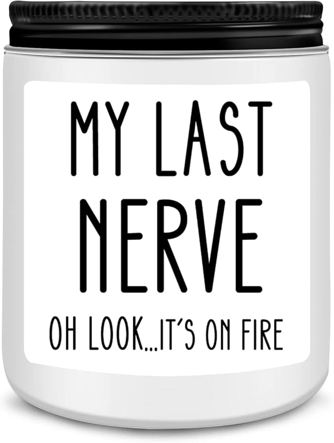Homsolver Birthday Gifts for Women, Funny Friendship Gift for Friend - My Last Nerve Lavender Candle - Unique Best Friend Birthday Gifts for Women, Her, Mom, BFF, Sister - Bloomnest
