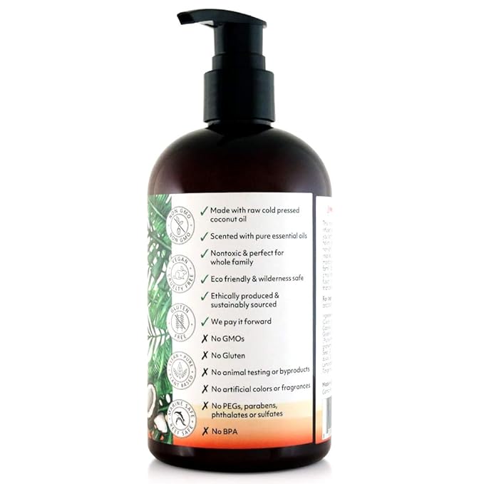 Coco Fiji Face & Body Lotion Infused With Coconut Oil | Lotion for Dry Skin | Moisturizer Face Cream & Massage Lotion for Women & Men | Lemongrass Tangerine 12 oz, Pack of 1 - Bloomnest
