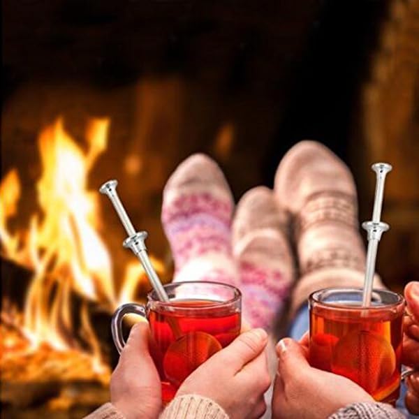 Veemoon Stainless Steel Ball Tea Infuser Set of 2 Long Handle Tea Strainer for Loose Leaf Dishwasher Safe Perfect for Medium to Large Leaves