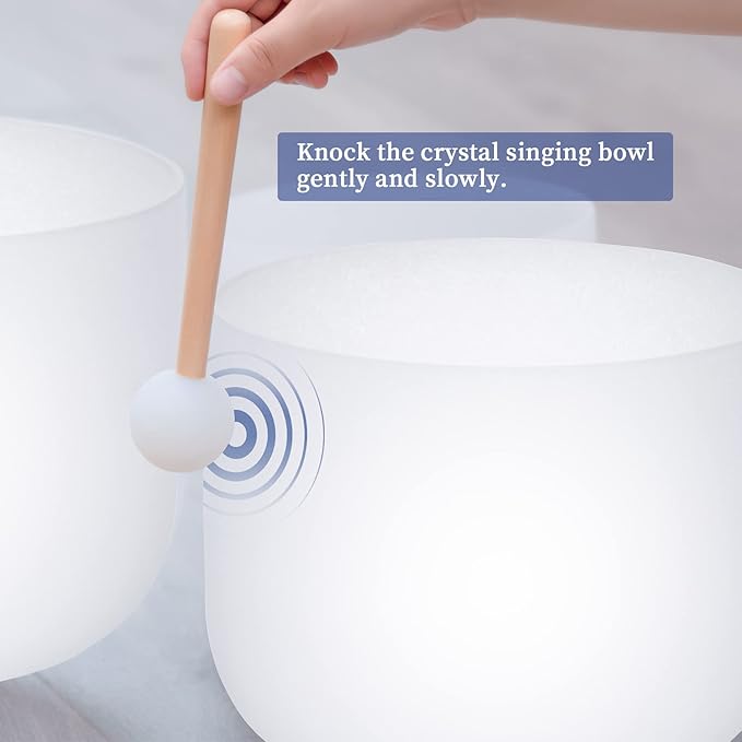 SOLSHINE 6-12 Inch Crystal Singing Bowl Set of 7 For Sound Healing With 2pcs Free Heave Duty Carring Case Crystal Mallet And O-ring Sound Repairer - Bloomnest