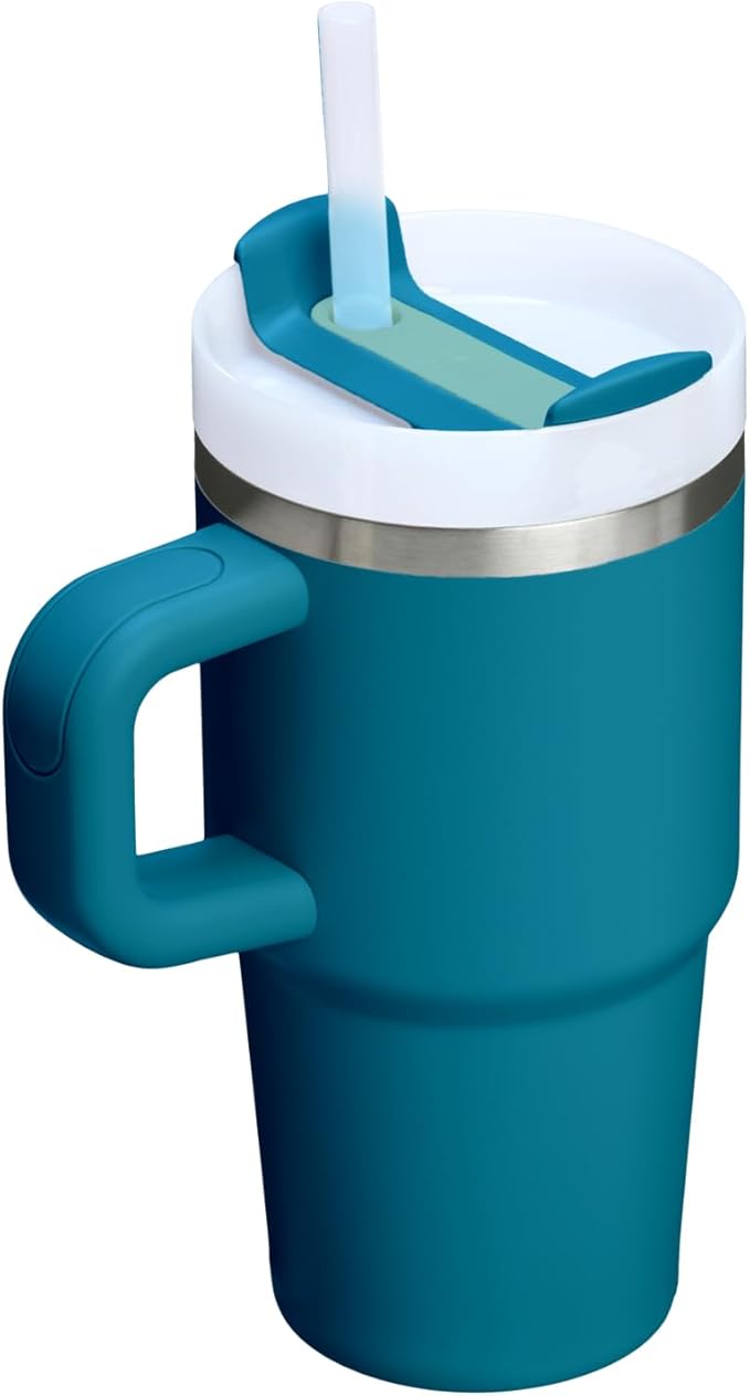 STANLEY Quencher H2.0 Tumbler with Handle and Straw 20 oz | Flowstate 3-Position Lid | Cup Holder Compatible for Travel | Insulated Stainless Steel Cup | BPA-Free | Coastal Teal Stanley