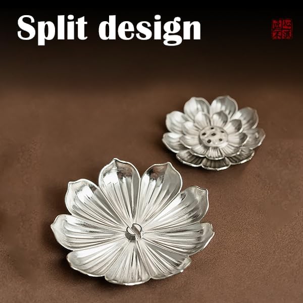 Incense Holder with Incense Stick Tray,Multi-Functional Incense Burner and Stick Holder Combo (1, Silvery)